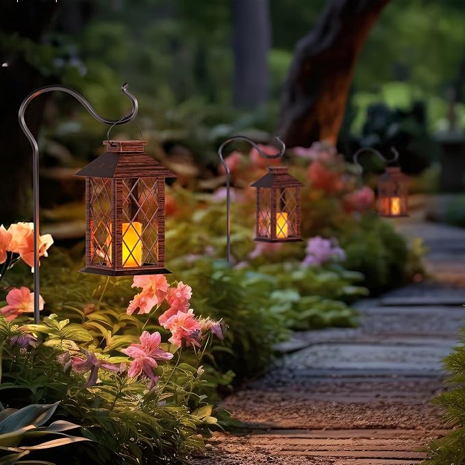 Solar Lanterns Outdoor, Waterproof Garden Hanging Lanterns, Vintage Lantern - Image 6