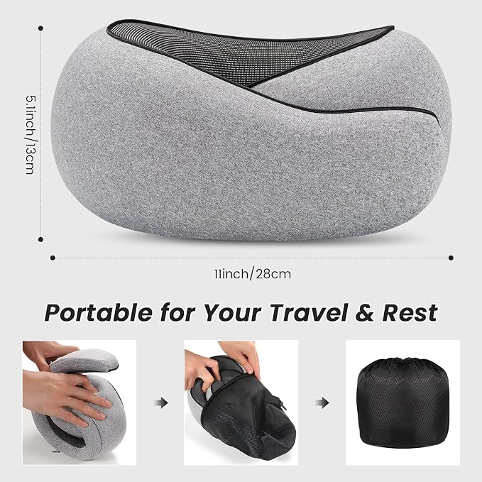Travel Neck Pillows, 100% Memory Foam Filling, Travel Pillows - Image 2