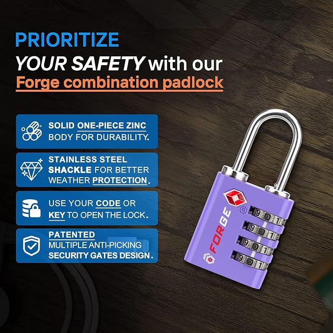 Forge Dual-Opening: Key or Combination Access Lock, TSA Approved Locks - Image 5