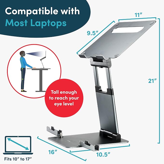 Ergonomic Laptop Stand for Desk, Adjustable Height up to 20", Laptop Riser - Image 5