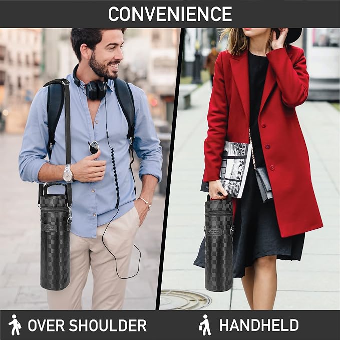 opux Wine Bag Single Bottle Carrier Tote, Insulated Wine Cooler Bag - Image 5