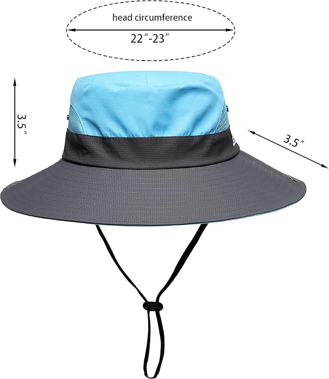 Womens Summer Sun Hat Beach Hat Wide Brim Outdoor UV Protection Hat Foldable - Image 2