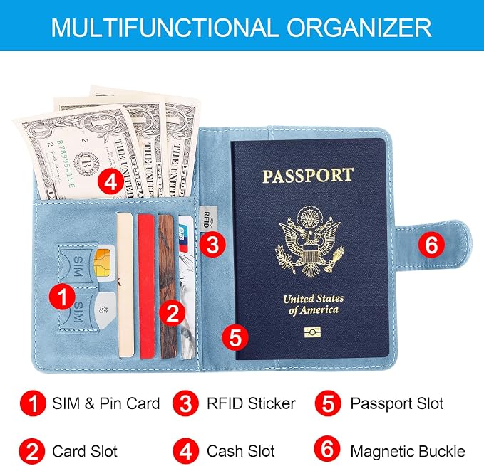 Passport Holders, RFID Blocking Credit Card Holder, PU Leather Vaccine Card - Image 6