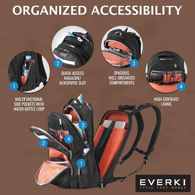 EVERKI 32L Atlas Business Laptop Backpack – Adjustable Compartment - Image 3