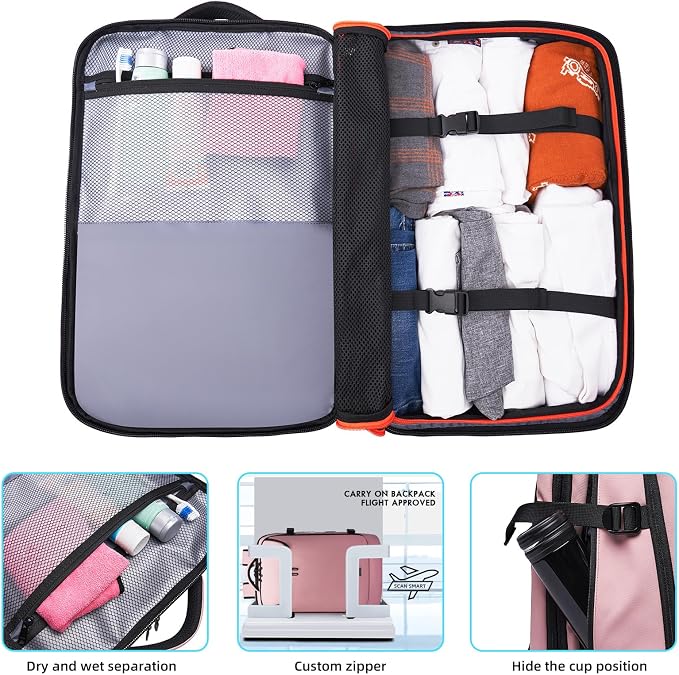 Travel Backpack for Women, 50L Carry On Backpack, Expandable Flight Approved - Image 5