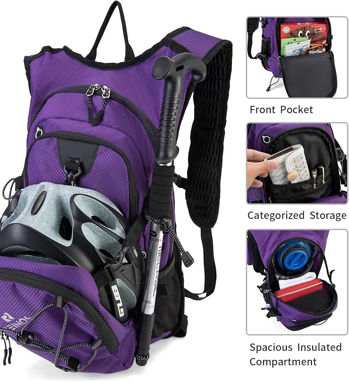 Hydration Backpack Pack with 2L Water Bladder 18L Hiking Backpack Women Men - Image 2
