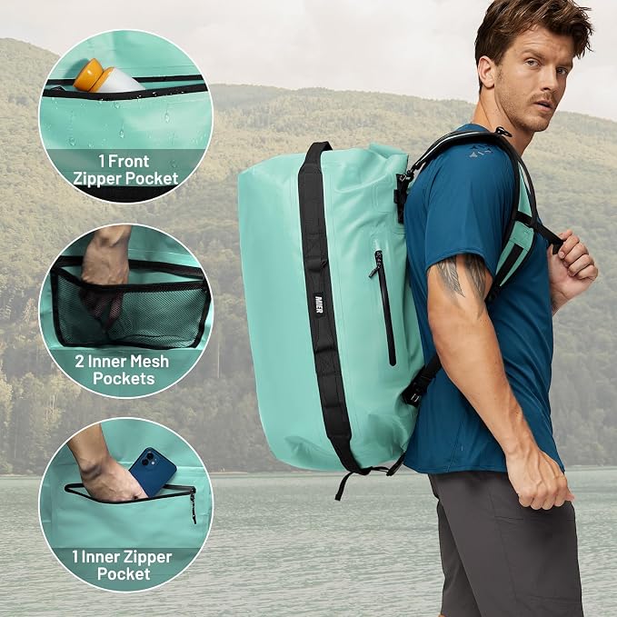 MIER Large Waterproof Duffel Bag Rolltop Dry Backpack Duffle Bags - Image 4