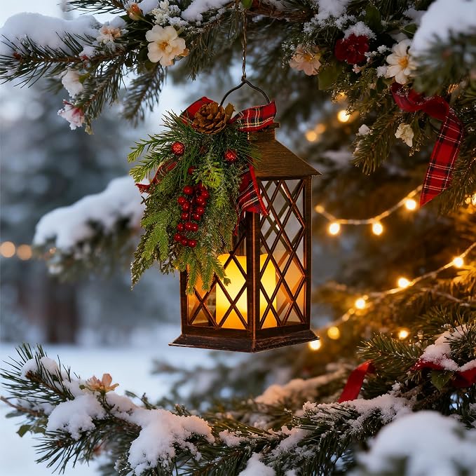 Christmas Solar Lanterns Outdoor, Waterproof Garden Hanging Lanterns, Solar - Image 5