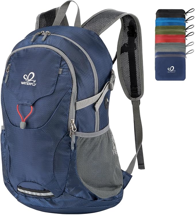 WATERFLY Lightweight Packable Hiking Backpack: 30L Foldable Travel Daypack by Waterfly