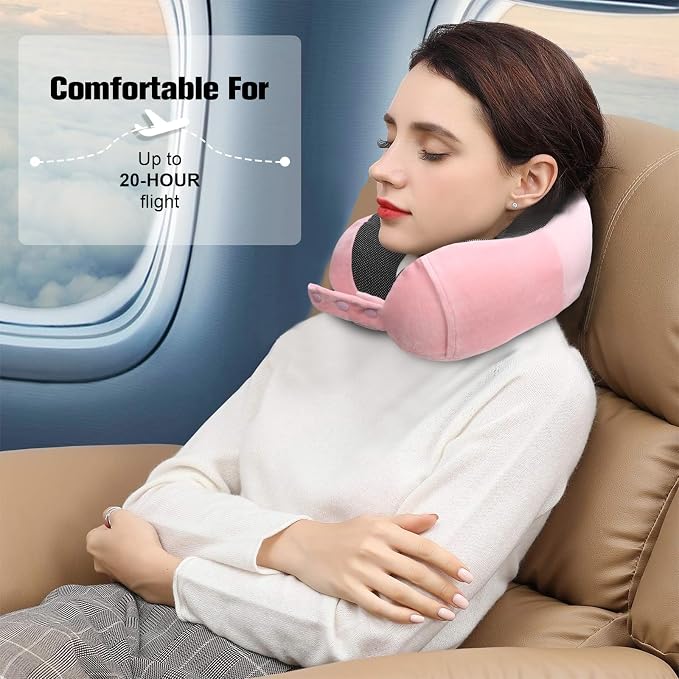 Neck Pillow for Traveling, Travel Pillows for Airplanes, 100% Pure Memory Foam - Image 7