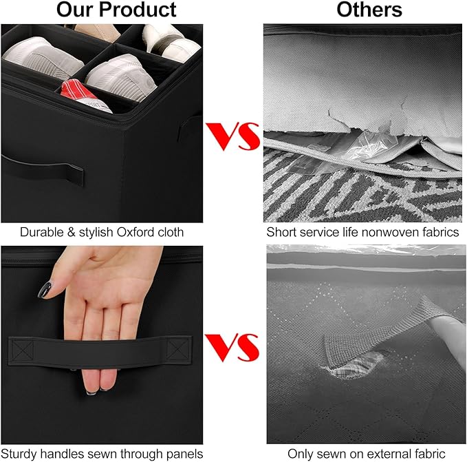Shoe Organizer for Closet 2 Pack, Foldable Shoe Box - Image 3