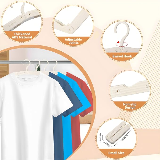 Foldable Travel Hangers, 4 Pack Space-Saving ABS - Image 4