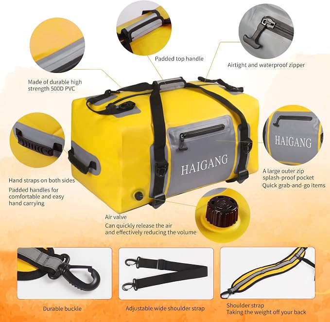 110L Waterproof Duffel Bag Heavy Duty Dry Bag Outdoors Large Storage Sack - Image 6