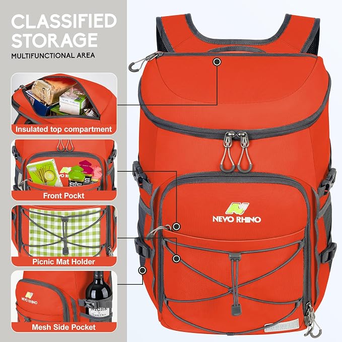 N NEVO RHINO Backpack Coolers Insulated Leak Proof 36/54 Cans, Portable - Image 6