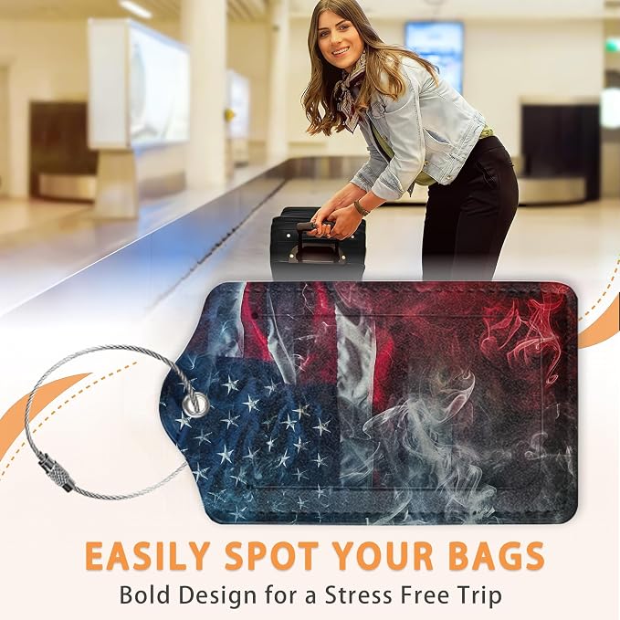 Vintage American Flag 3 Pack Luggage Tags - Image 4