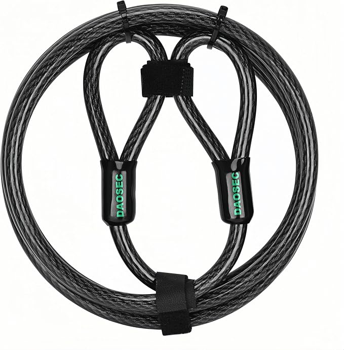 10 ft x 1/2" Heavy Duty Cut-Proof Security Cable | Flexible Vinyl-Coated by DAOSEC