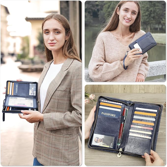 Top Grain Leather Travel Passport Wallet Holder - Image 3