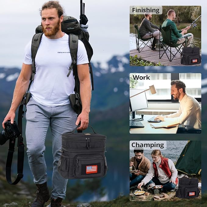 ATRIPACK Lunch Bag for Men, Double Deck Tactical Lunch Box Work - Image 2