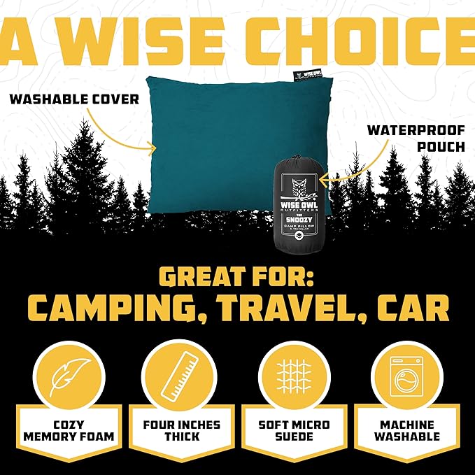 Wise Owl Outfitters Camping Pillow – Memory Foam Travel Pillow - Image 2