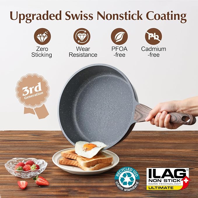 SENSARTE Nonstick Cookware Set 23-Piece, Non Stick Pots and Pans Set - Image 3