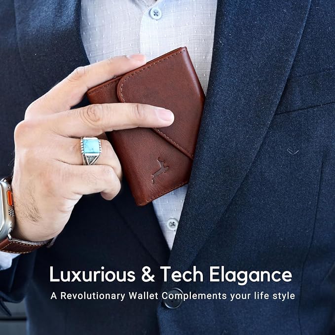 Leather RFID Wallet for Men, Slim Leather Mens Wallet, Handcraft Men's Wallets - Image 2
