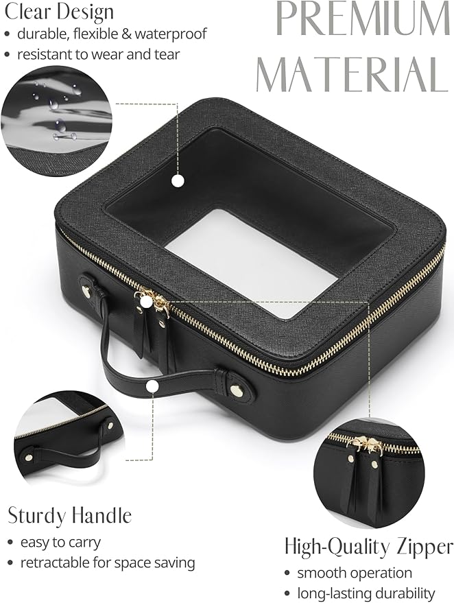Popvibe Clear Makeup Bag Travel Cosmetic Case Transparent Toiletry Bag - Image 2