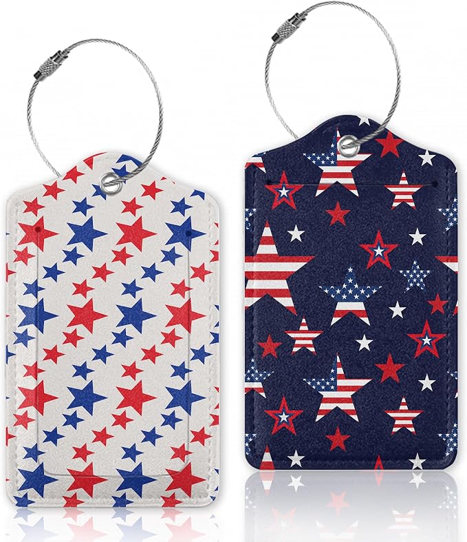 American Patriotic Stars Luggage Tags Bag Tag by Oeaskly