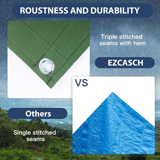 10’x12’ Canvas Tarps Heavy Duty Waterproof Tarpaulins - Image 3