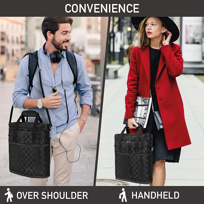 OPUX 3 Bottle Wine Carrier Tote, Insulated Leakproof Wine Cooler Bag, Wine - Image 6