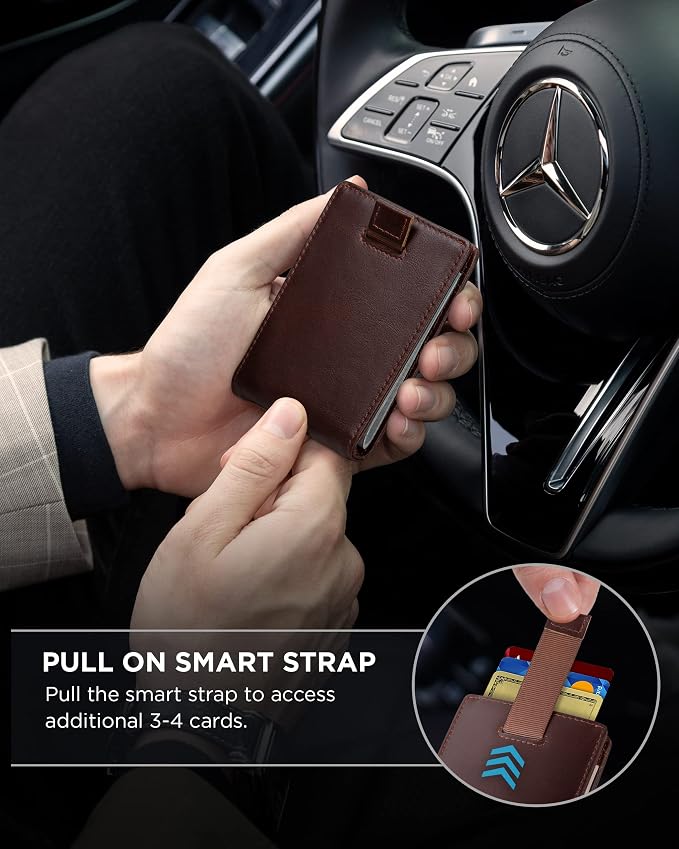 SERMAN BRANDS RFID Blocking Slim Bifold Genuine Leather Minimalist Front Pocket - Image 5