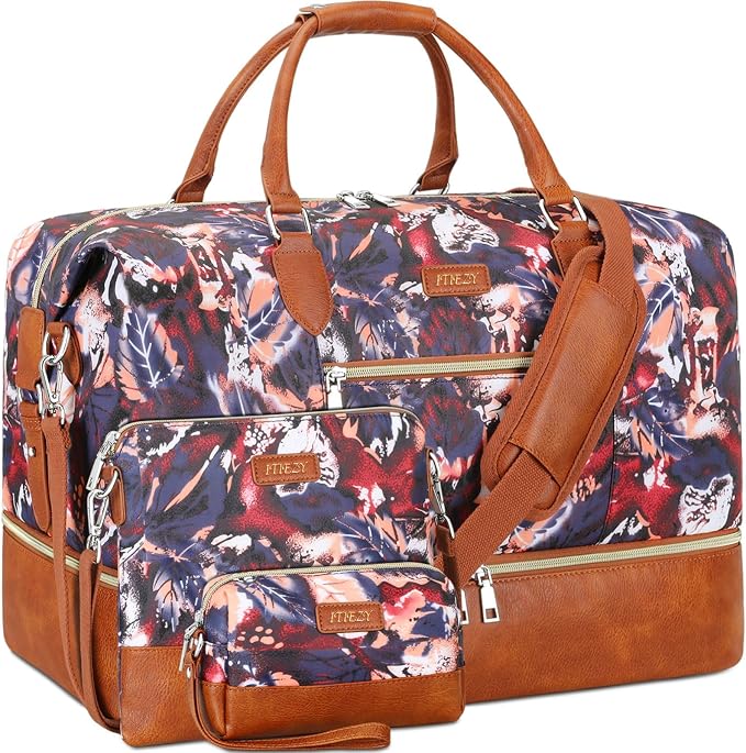 Weekender Bag for Women, Travel Duffel Bag Carry On Overnight Bag by ITIEZY