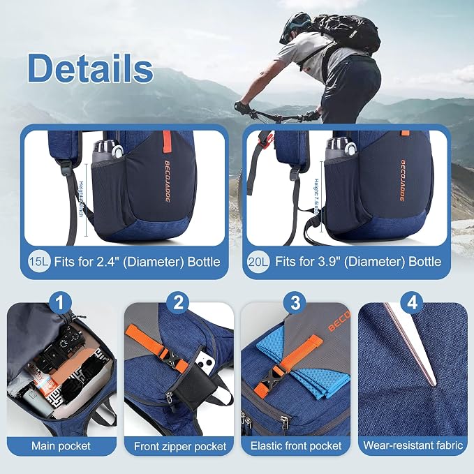 20L Small Hiking Backpack for Men Women Foldable Packable Back Pack Ultralight - Image 3
