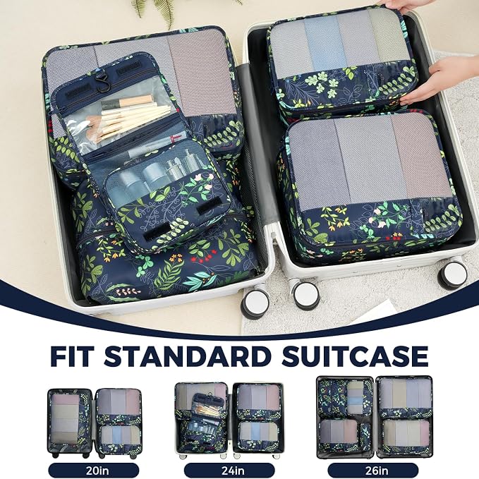 BAGAIL 9 Set Packing Cubes Luggage Packing Organizers - Image 7