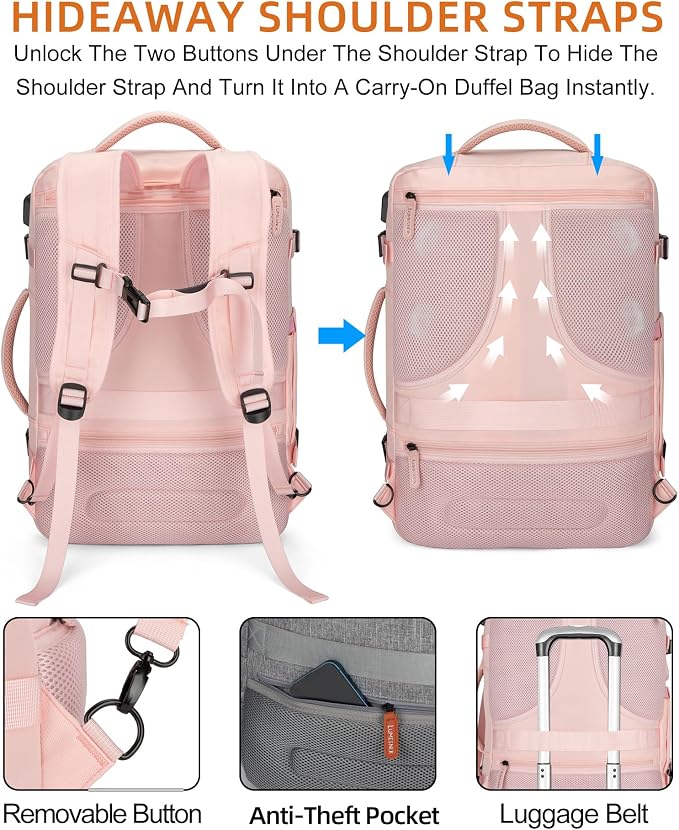 Travel Laptop Backpack, 42L Carry on Luggage, Flight Approved Expandable - Image 4