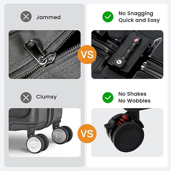 24 Inch Luggage With Spinner Wheels, Aluminum Frame Zipperless Suitcase - Image 3