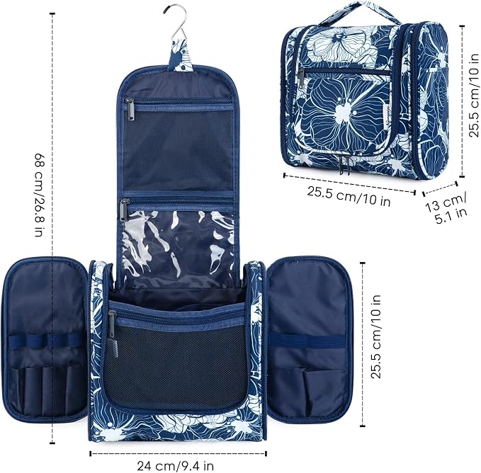 Narwey Hanging Toiletry Bag for Women Travel Makeup Bag Organizer Toiletries - Image 7