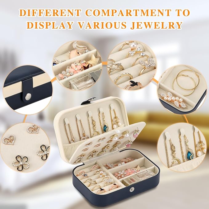Travel Jewelry Box, PU leather Small Jewelry Organizer - Image 4