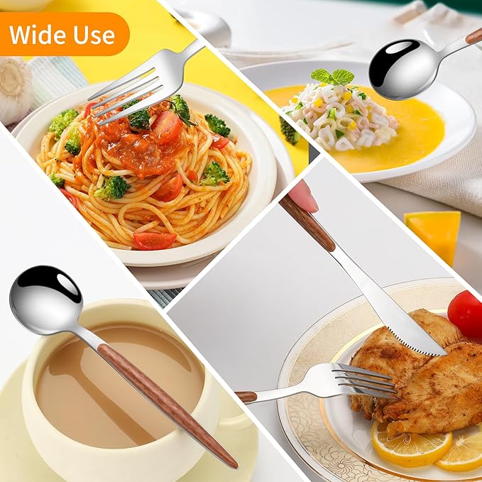 16 PCS Silverware Set for 4, Stainless Steel Flatware Cutlery Eating Utensils - Image 6