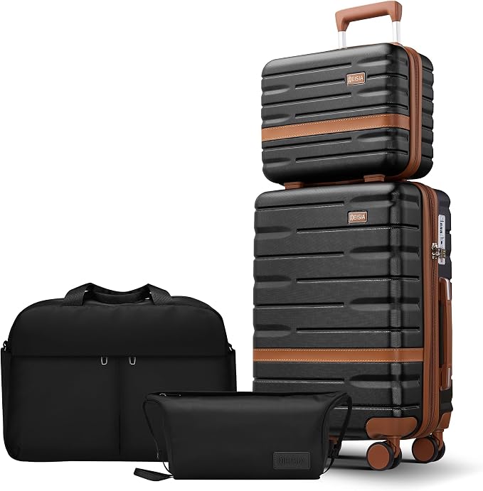 Luggage Sets 4 Piece with TSA Lock Hardside PC+ABS Carry On expandable Suitcase by Unknown