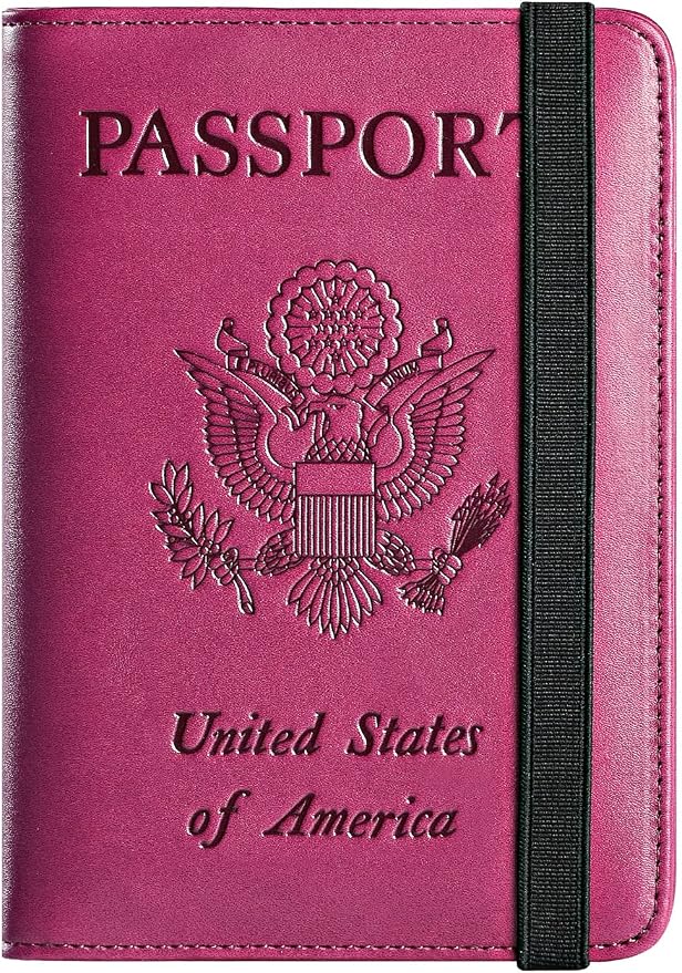 Passport Holder Cover Wallet Travel Essentials RFID Blocking Leather Card Case by PASCACOO