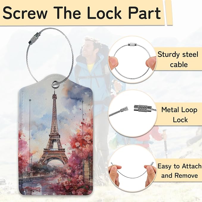 3 Pack Eiffel Tower Luggage Tags - Image 2