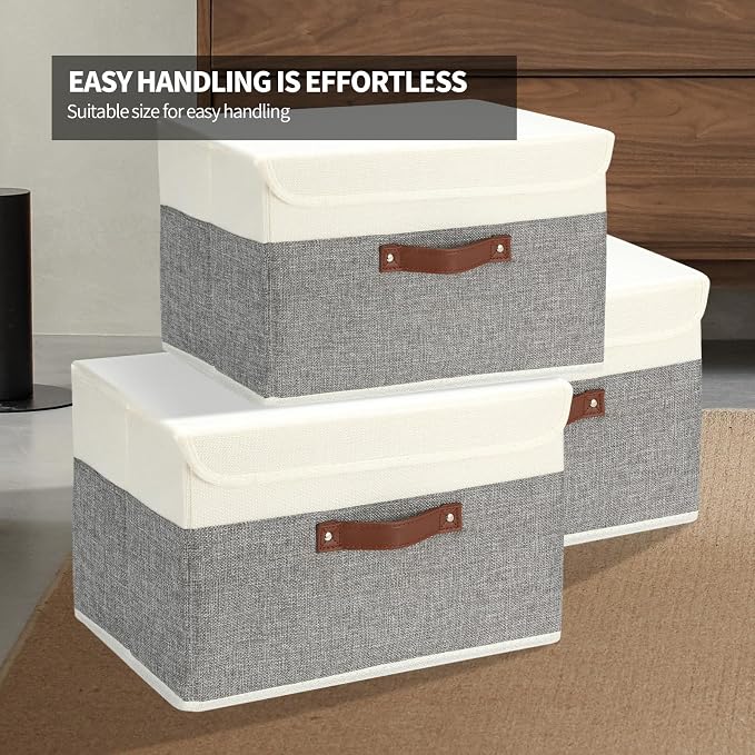 8 Pack Storage Bins Foldable Storage Boxes Fabric Storage Box - Image 5