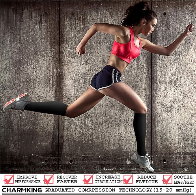 CHARMKING Compression Socks for Women & Men Circulation 15-20 mmHg is Best - Image 2