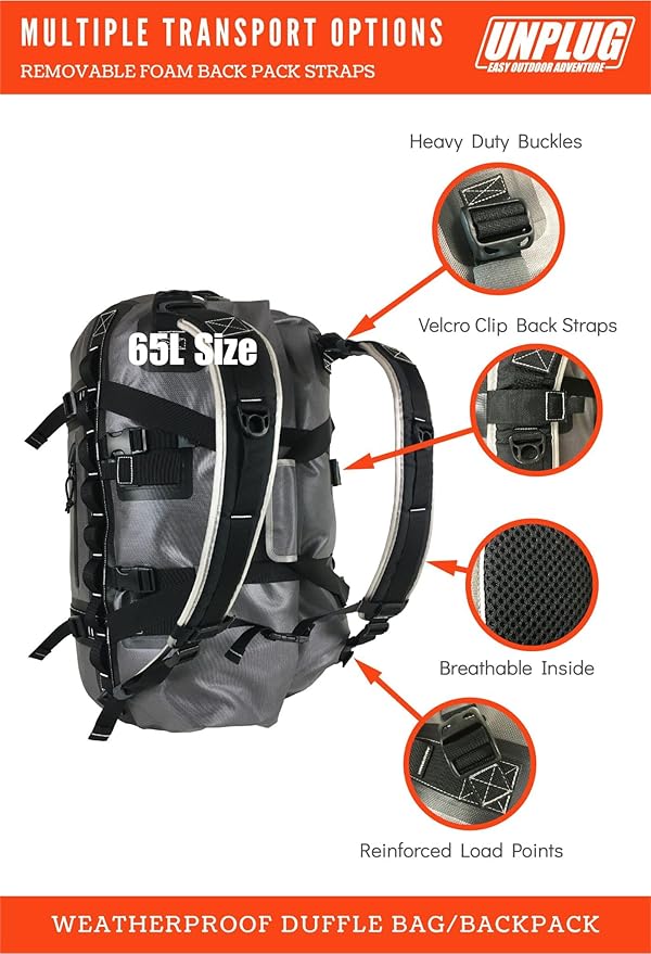 UNPLUG Waterproof Bags for Travel -1680D Heavy Duty Waterproof Duffel Bag for - Image 4