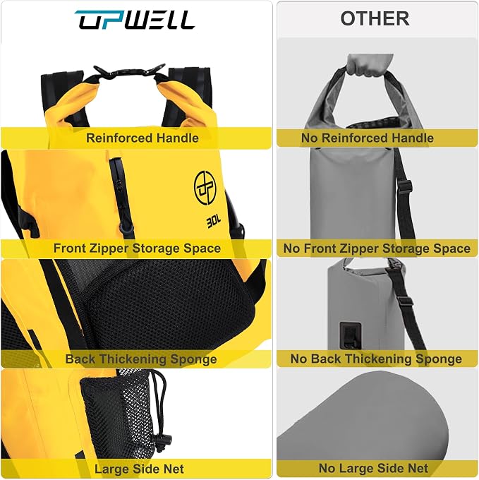 UPWELL 30L Waterproof Dry Bag Boating Backpack - Image 3