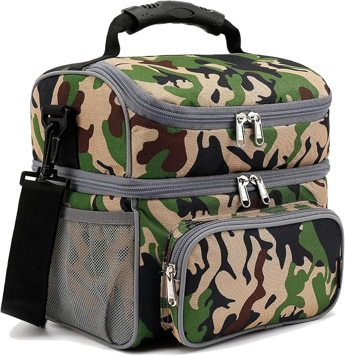 FlowFly Double Layer Cooler Insulated Lunch Bag Adult Lunch Box Large Tote Bag by FlowFly