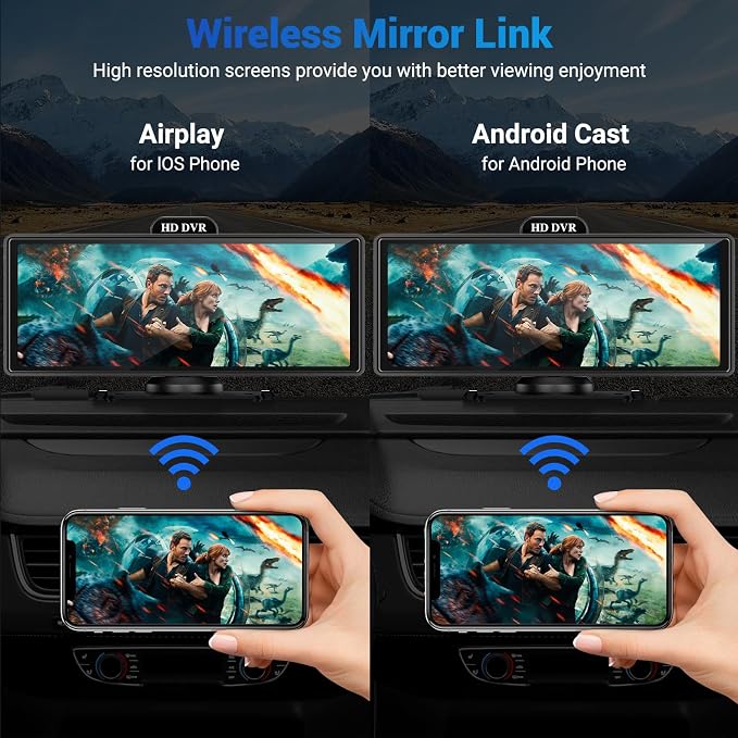 Wireless Apple Carplay Screen for Car 4K Dash Cam, 10.26" HD Touchscreen - Image 7