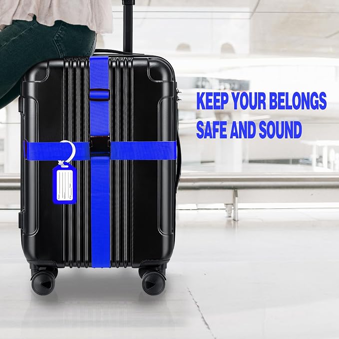 8 Pack Luggage Straps and Tags Set, Luggage Straps - Image 5