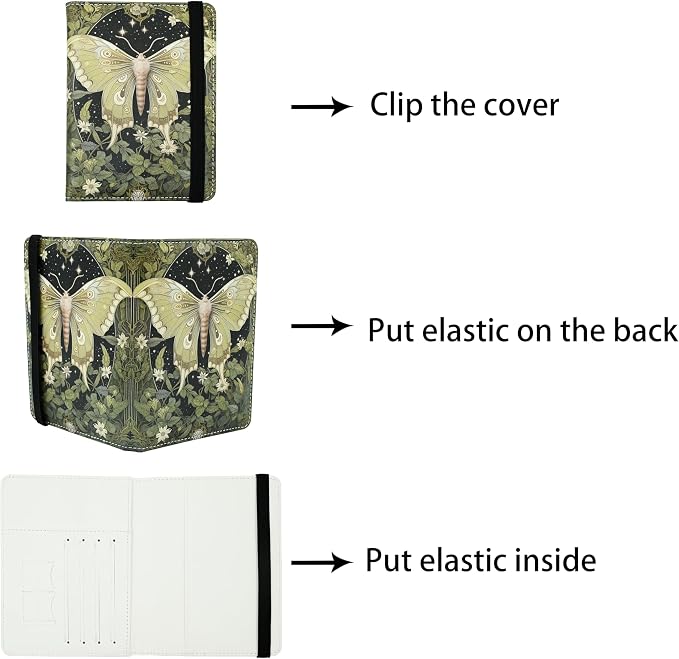 Luna Moth Passport Holder for Women and Men PU Leather Passport Cover for Travel - Image 4