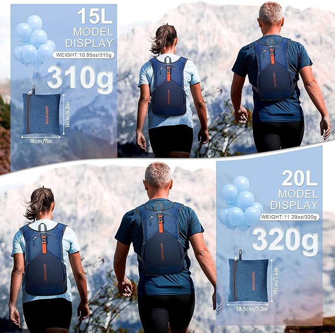 20L Small Hiking Backpack for Men Women Foldable Packable Back Pack Ultralight - Image 4